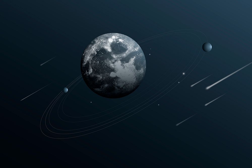 Solar system universe background psd with earth in aesthetic style