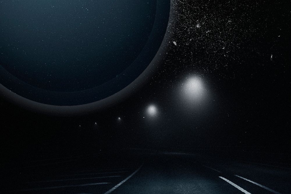 Aesthetic dark galaxy background psd starry sky and road remix