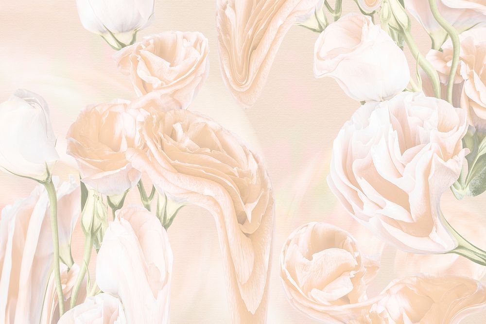 Aesthetic background, trippy beige rose flower
