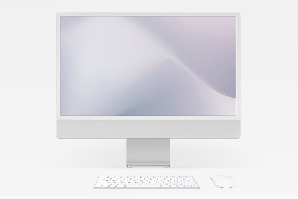 Computer desktop screen mockup psd gray digital device minimal style