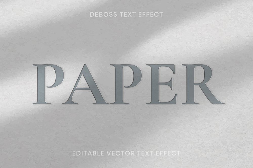 Deboss text effect vector editable template