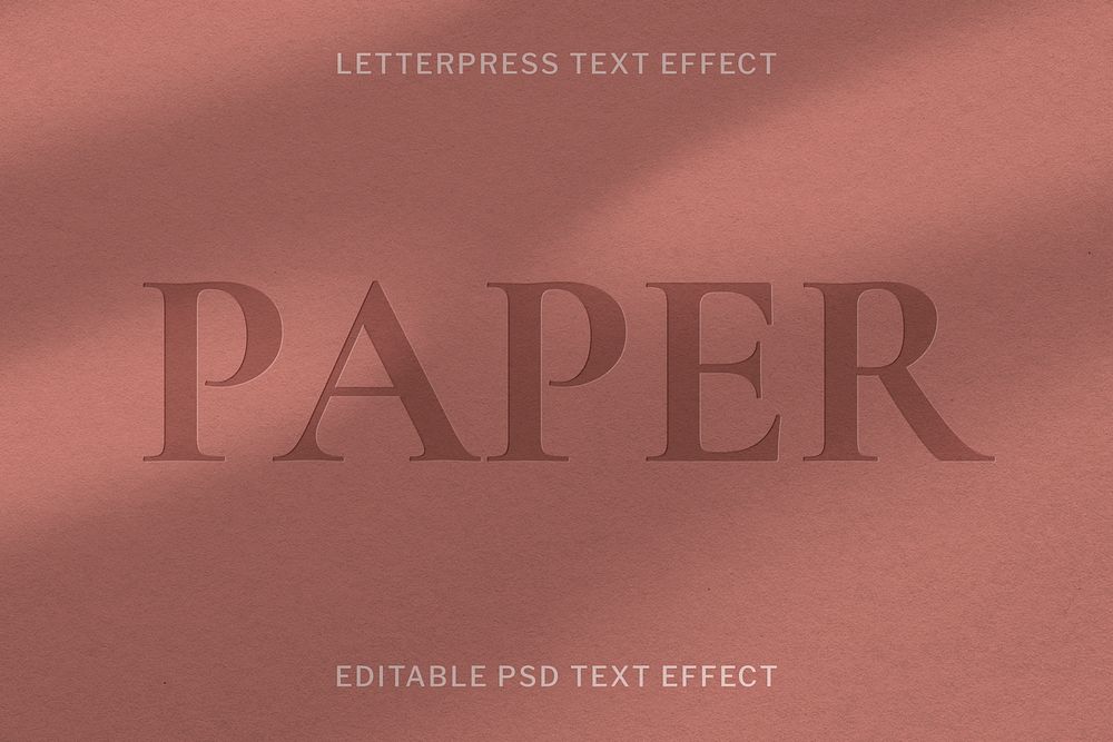 Letterpress text effect psd editable template