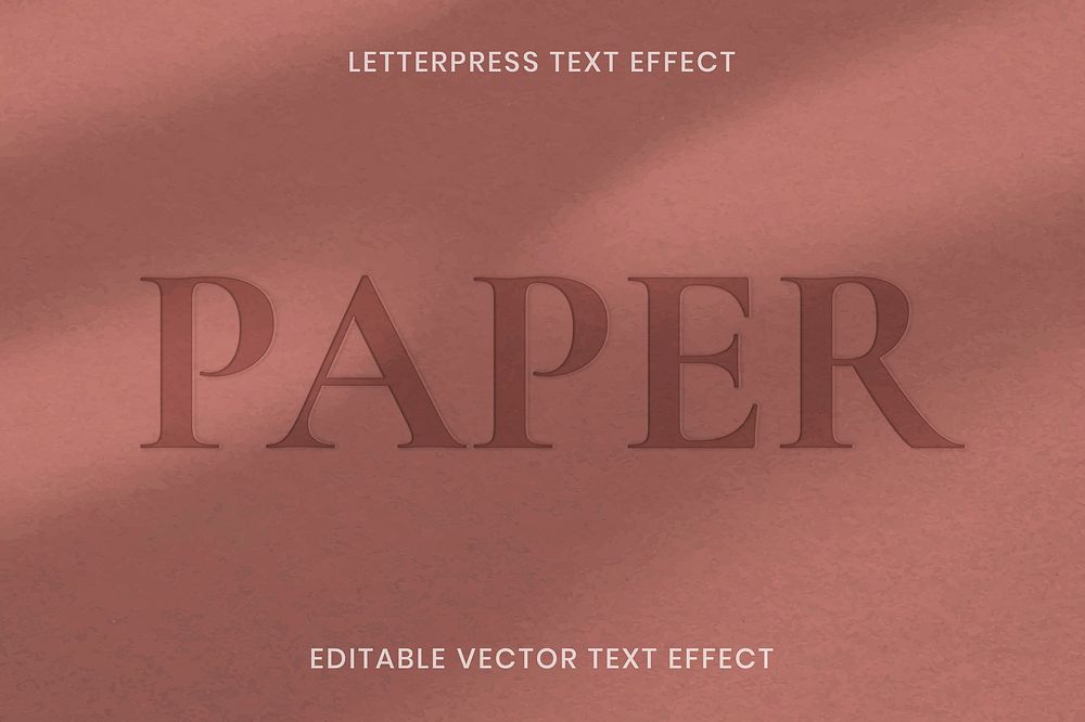 Letterpress text effect vector editable template