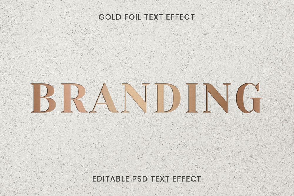 Gold foil texture text effect psd editable template