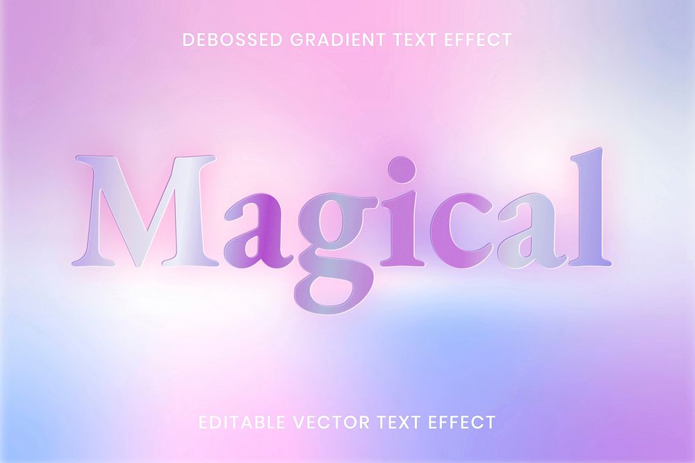 Debossed gradient text effect vector editable template