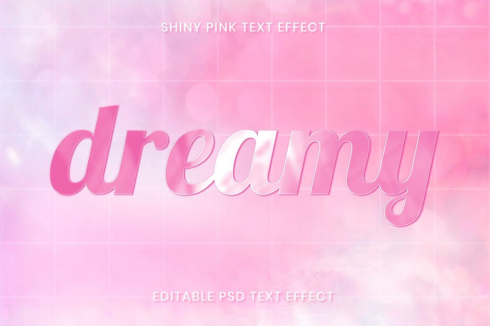 Shiny pink text effect psd editable template