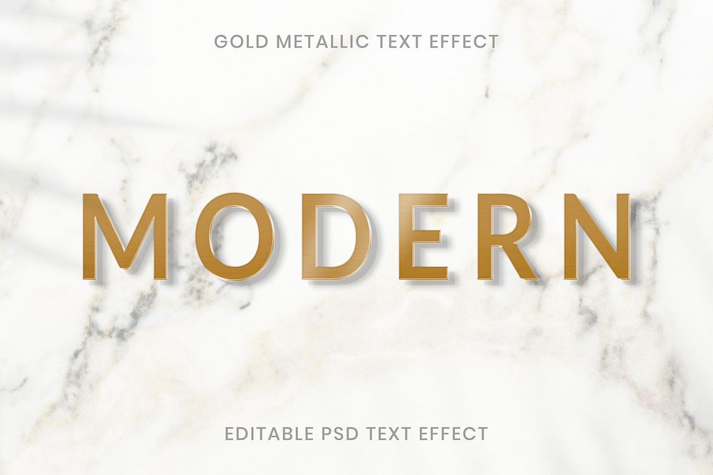 Gold metallic text effect psd editable template