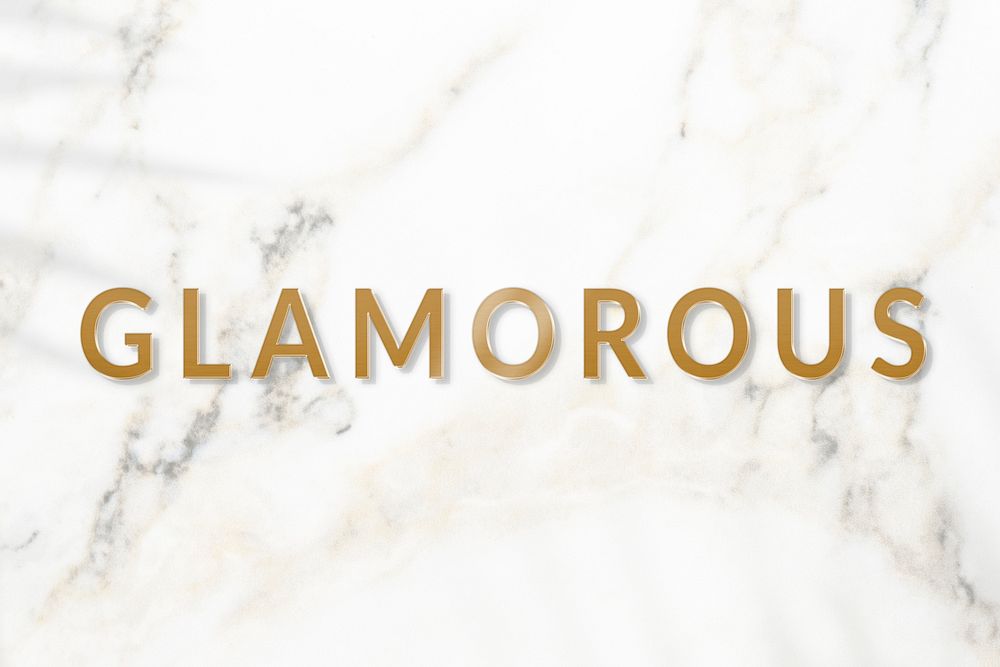 Glamorous text in luxury metallic gold font