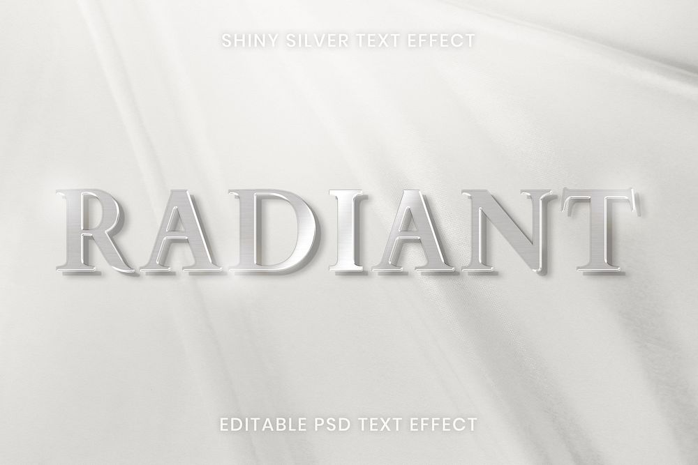 Shiny silver text effect psd editable template