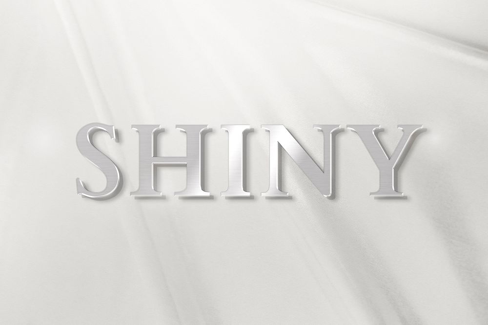 Shiny text in luxury silver metallic font