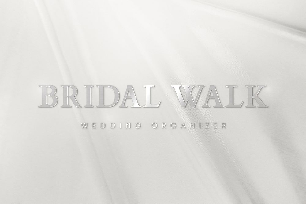 Metallic silver logo template psd for wedding organizer