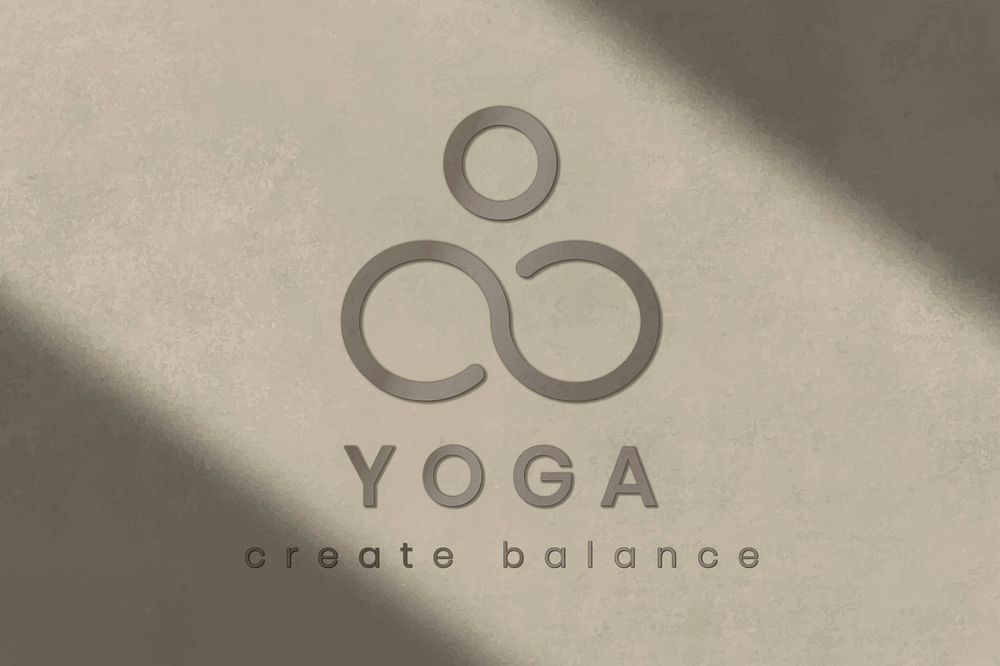 Concrete textured logo template vector for yoga studio business