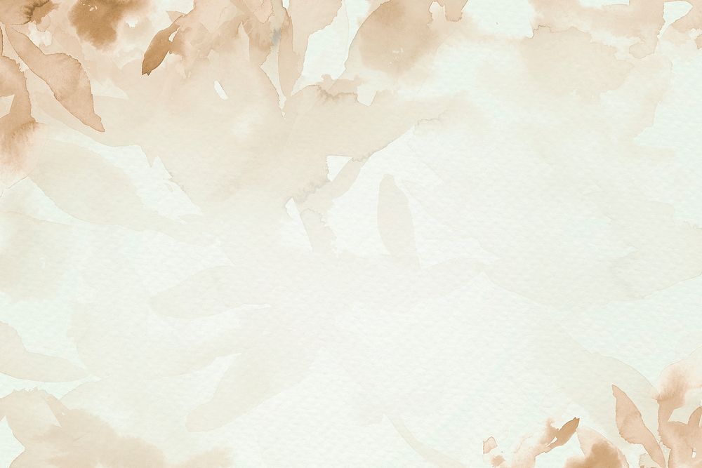 Brown watercolor leaf background psd aesthetic autumn season