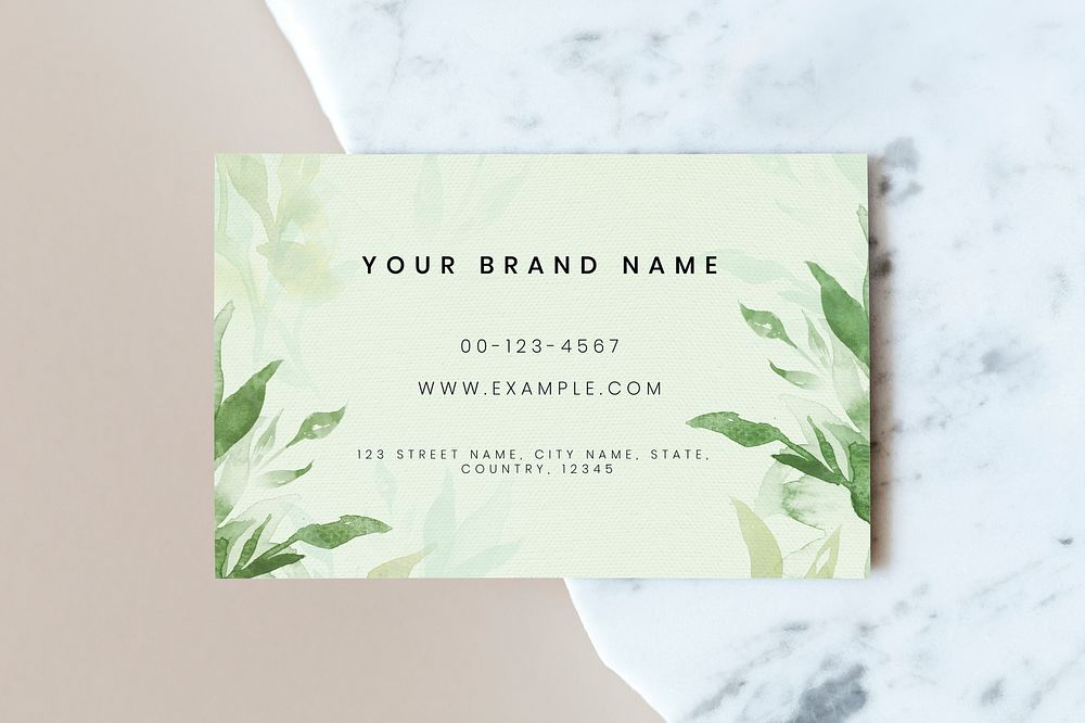 Floral business card mockup psd stationery in aesthetic style