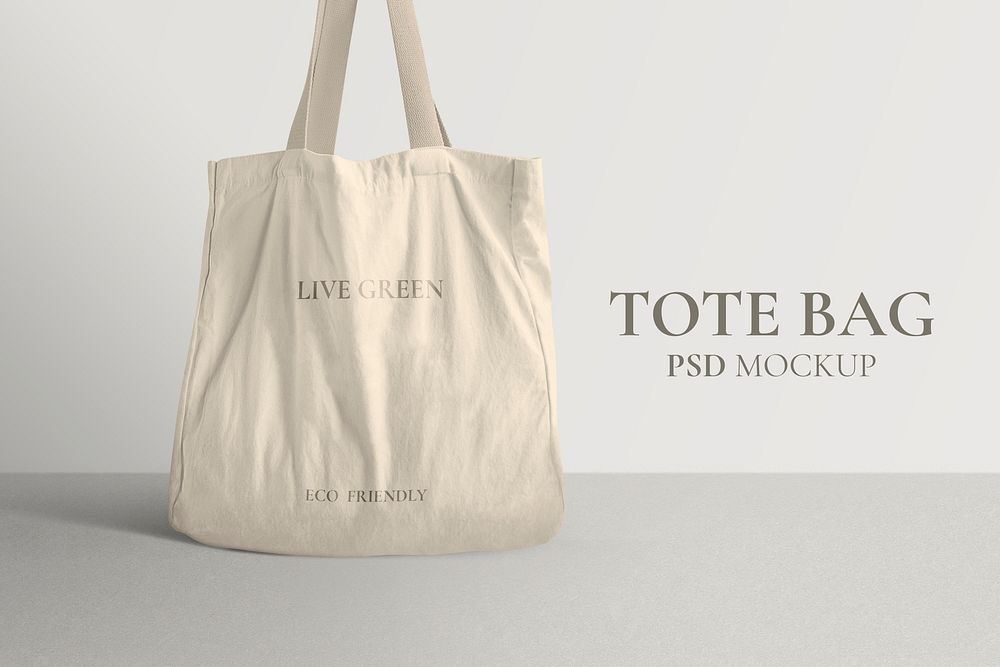 Canvas tote bag mockup psd in minimal style