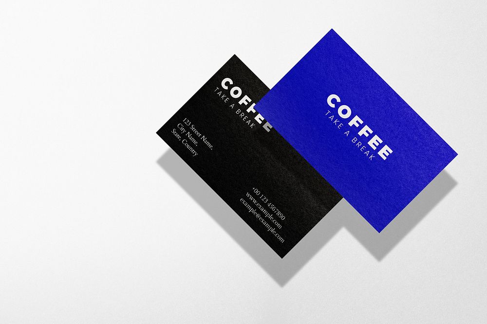 Business cards mockup, branding corporate identity stationery psd for coffee shop business