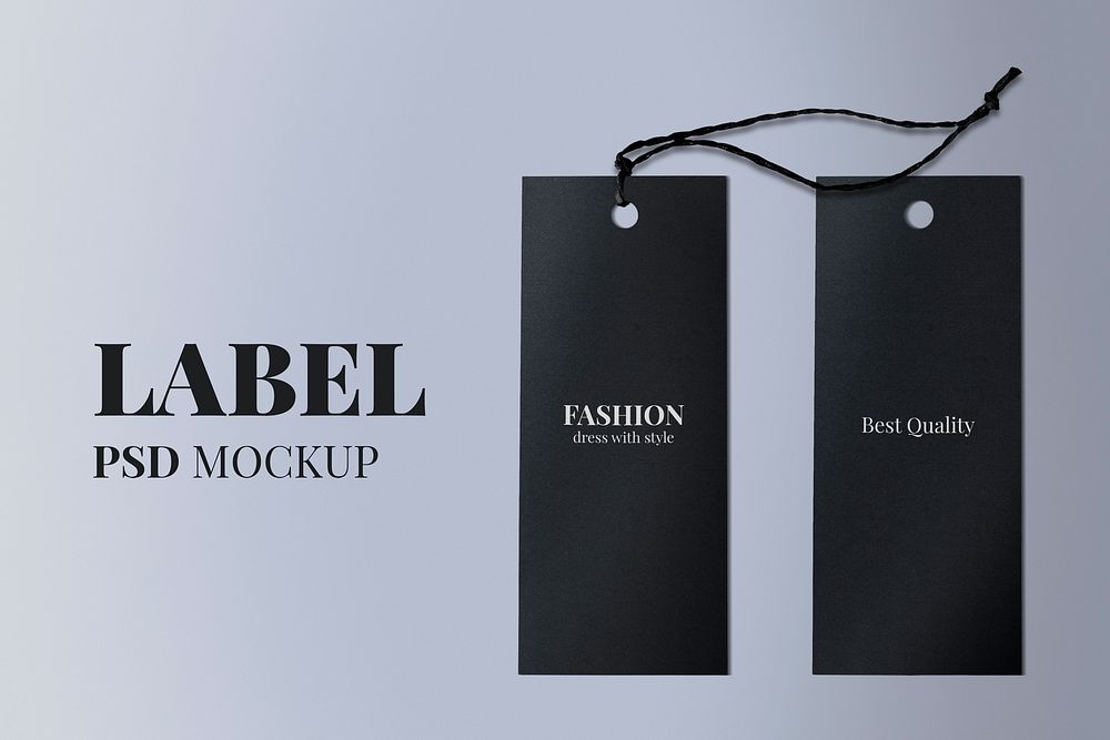 Minimal clothing label mockup psd for fashion brands