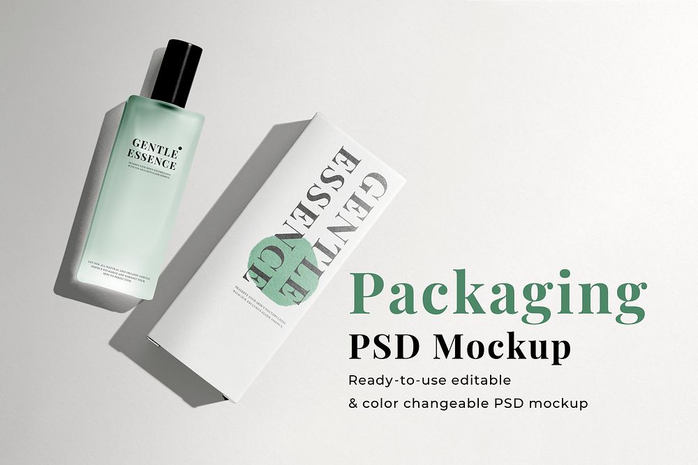 Perfume box packaging mockup psd for beauty products in minimal design