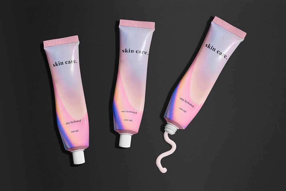 Skincare tube mockup psd, business branding design, beauty product packaging