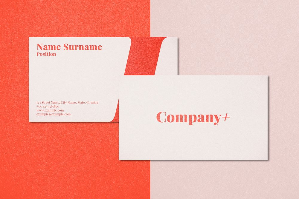 Modern business card mockup psd in red