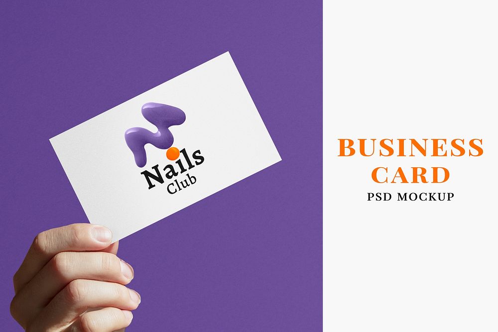 Minimalbusiness card mockup psd in purple and white