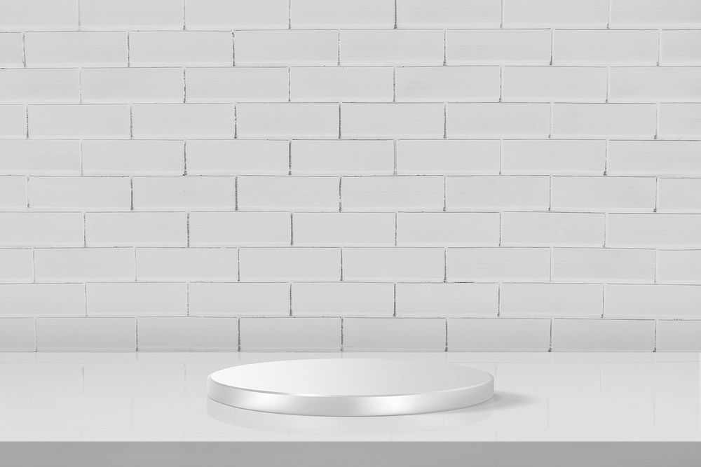 White brick product backdrop mockup psd