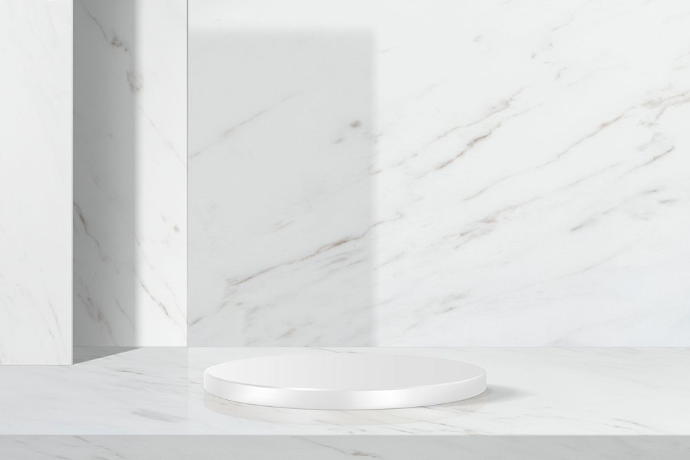 White marble product backdrop mockup psd