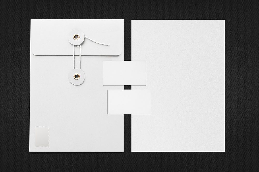 White document bag, corporate identity with letterhead