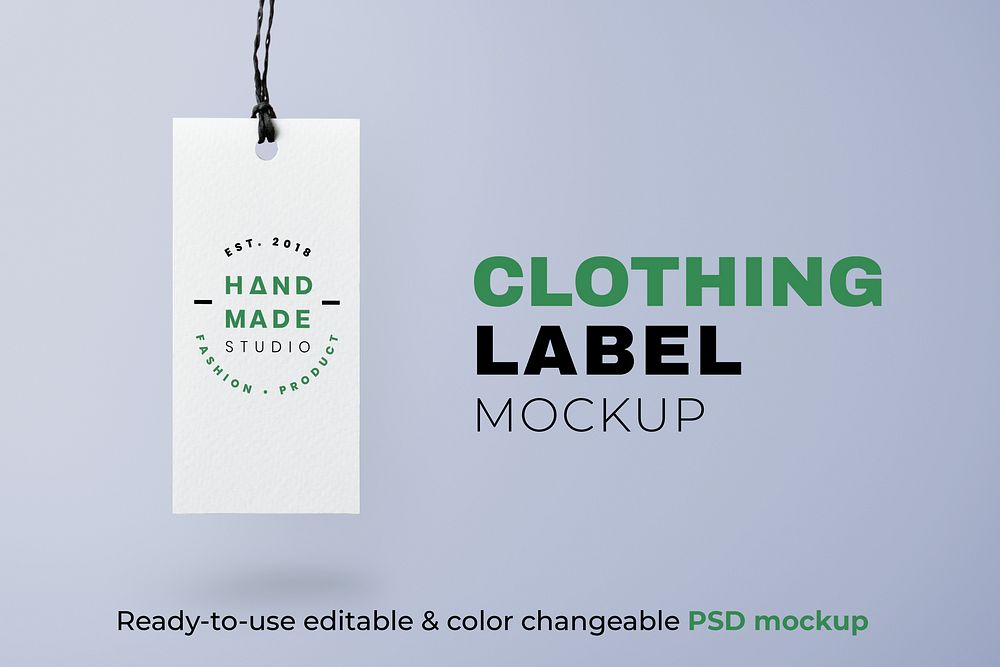 Clothing label mockup psd handmade fashion concept 