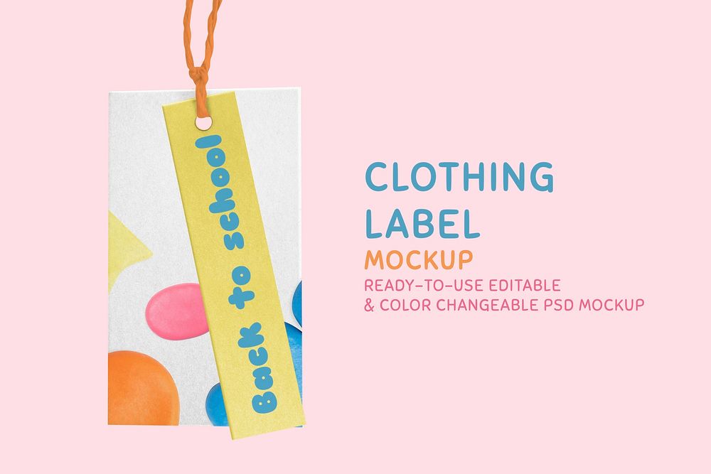 Clothing label mockup psd with abstract design 