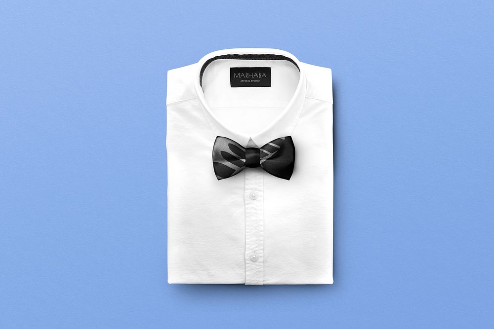 Bow tie mockup psd, men&rsquo;s formal outfit accessory 
