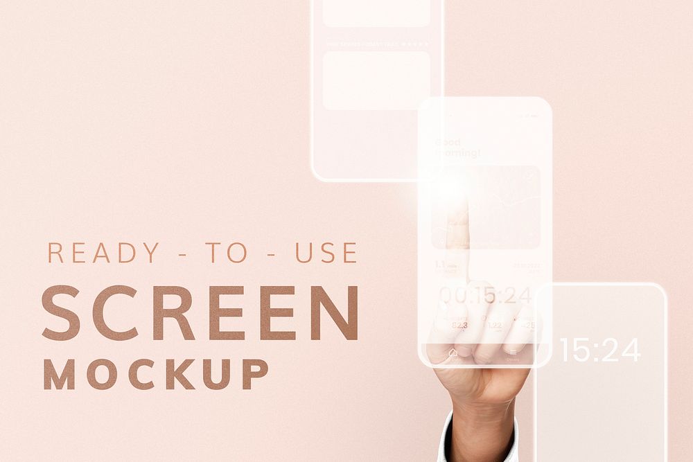 Phone screen mockup psd with abstract background