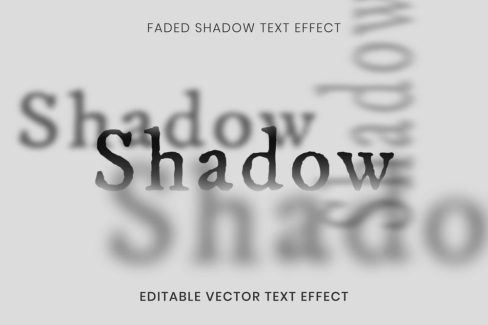 Editable text effect vector template, faded shadow typography