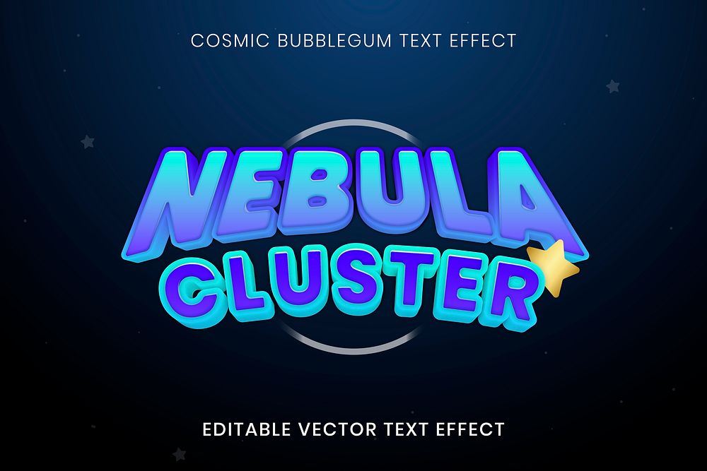 Comic text effect vector template, bubblegum font typography