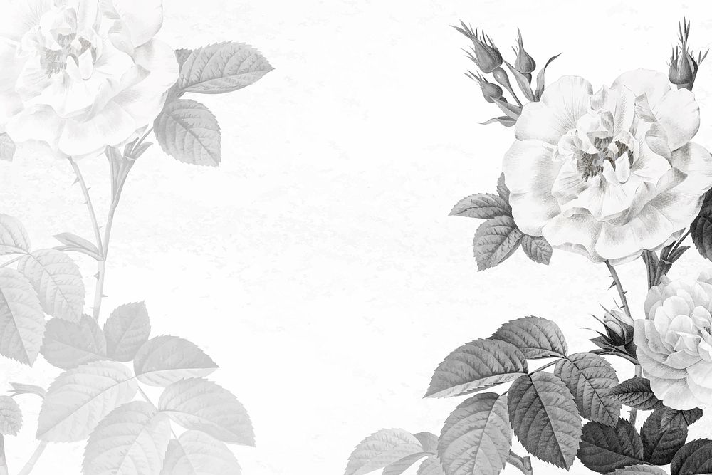 Flower background aesthetic border vector, remixed from vintage public domain images