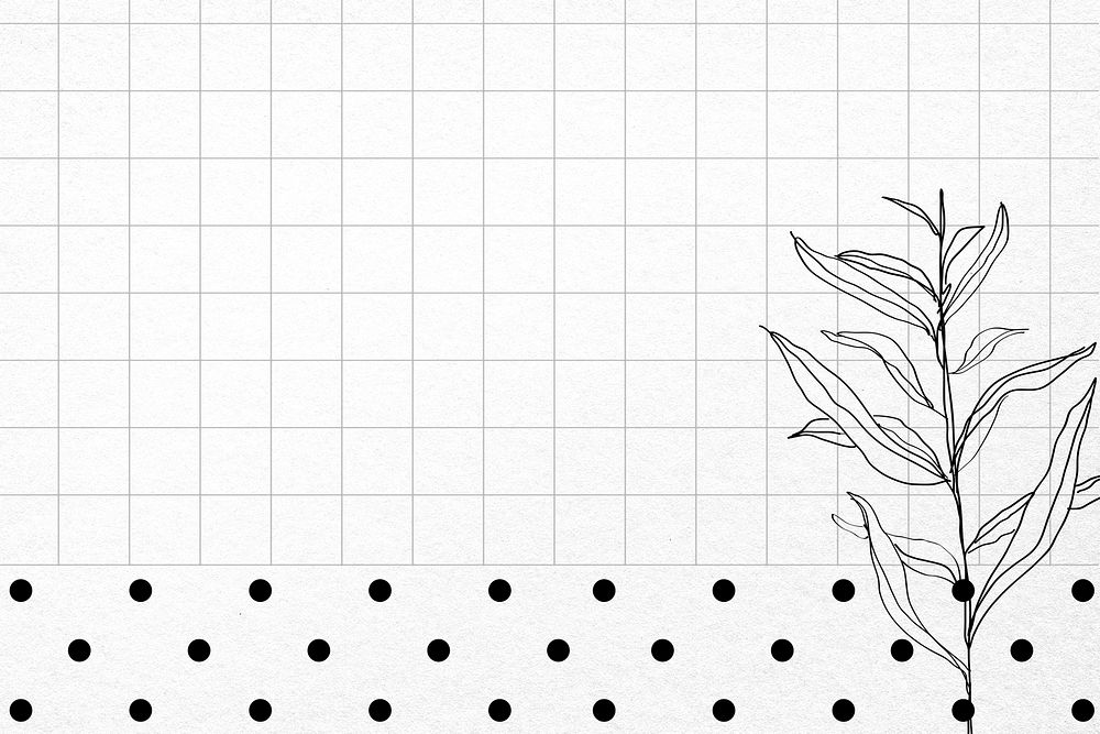 Plant background, doodle border design psd