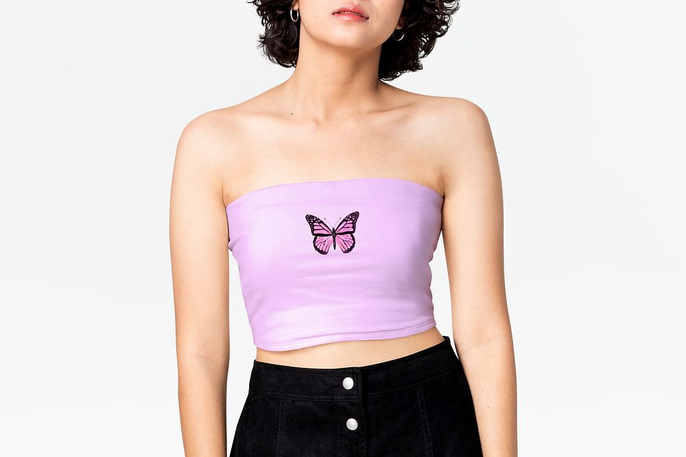 Bandeau top mockup, women&rsquo;s apparel design psd