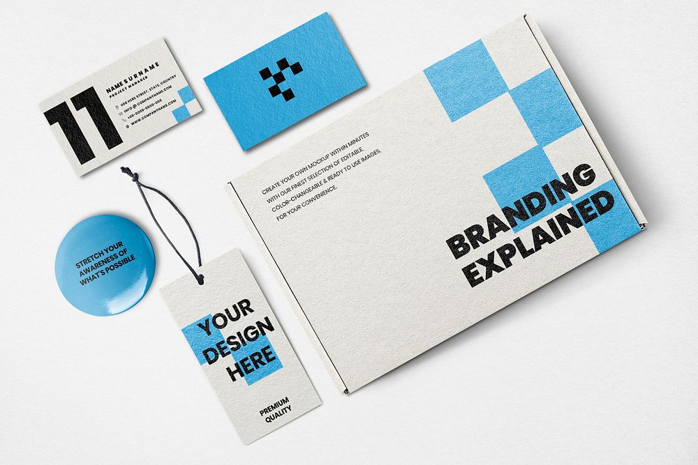 Corporate identity mockup, business branding kit design psd