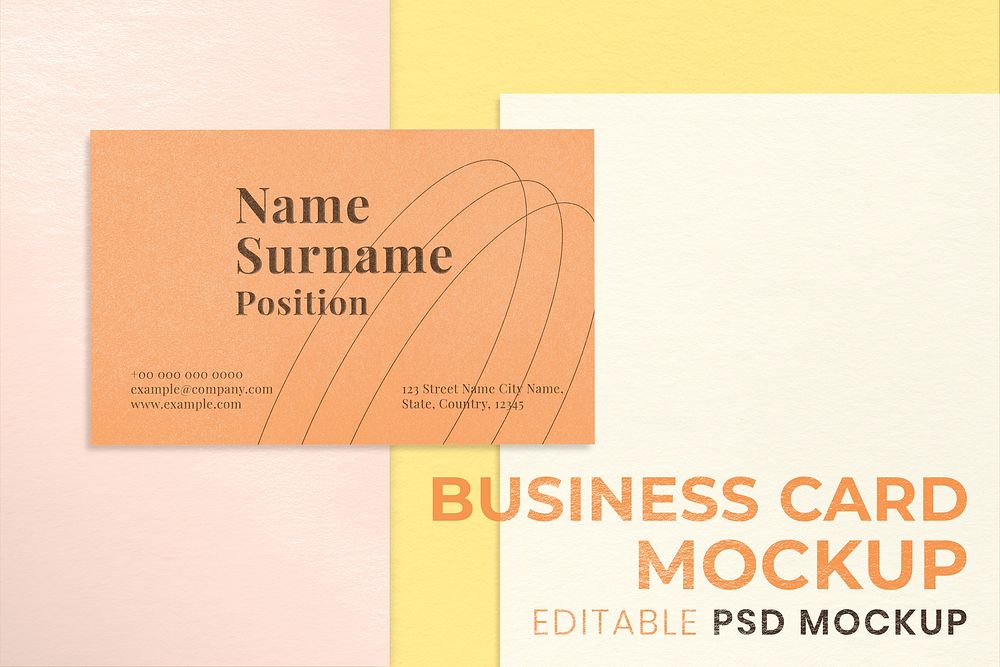 Business card mockup, realistic professional design psd