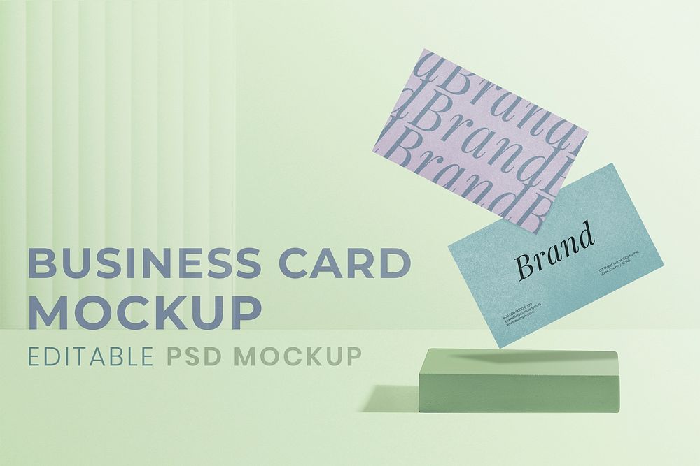 Business card mockup, realistic modern design psd