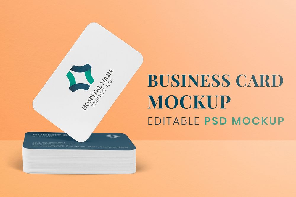 Business card mockup, realistic professional design psd