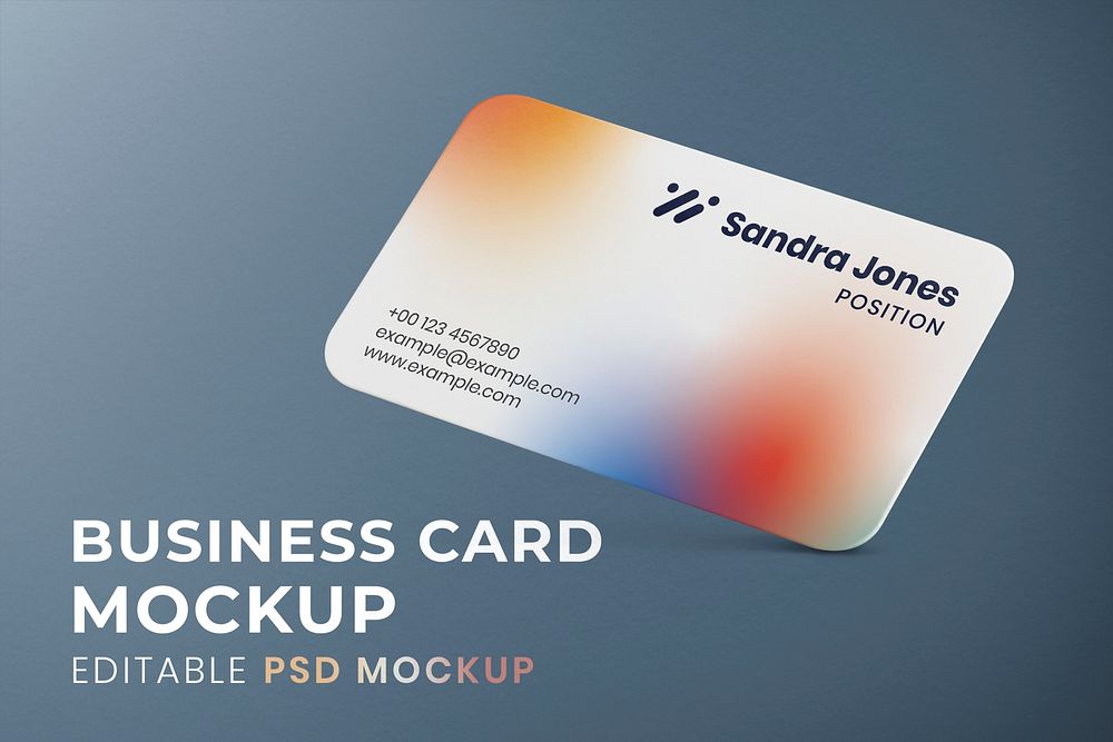 Business card mockup, realistic gradient design psd