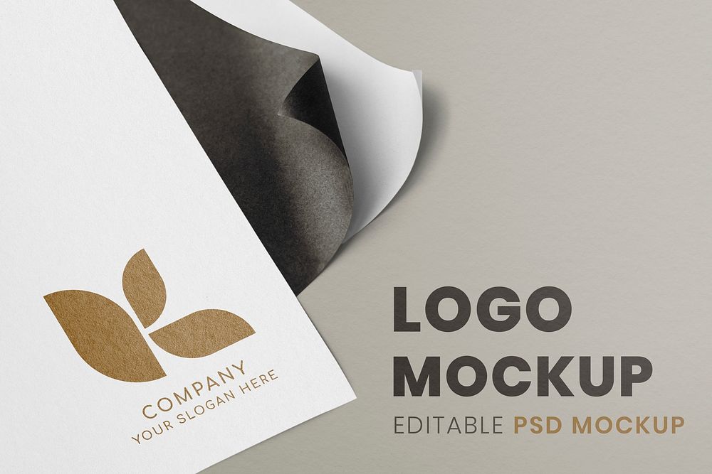 Corporate logo mockup, modern professional psd design on paper