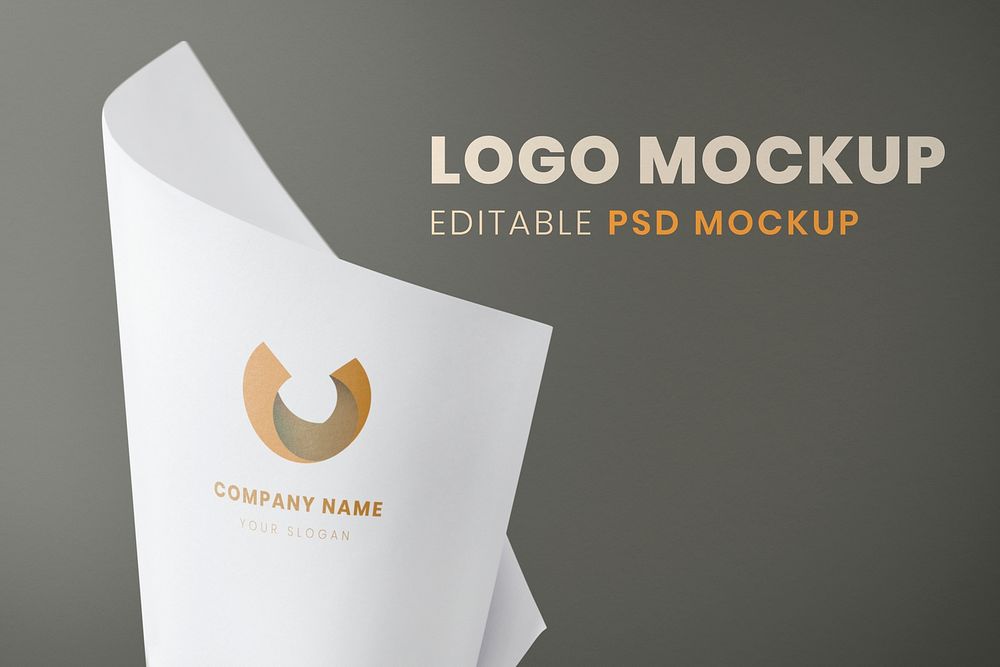 Corporate logo mockup, modern professional psd design on paper