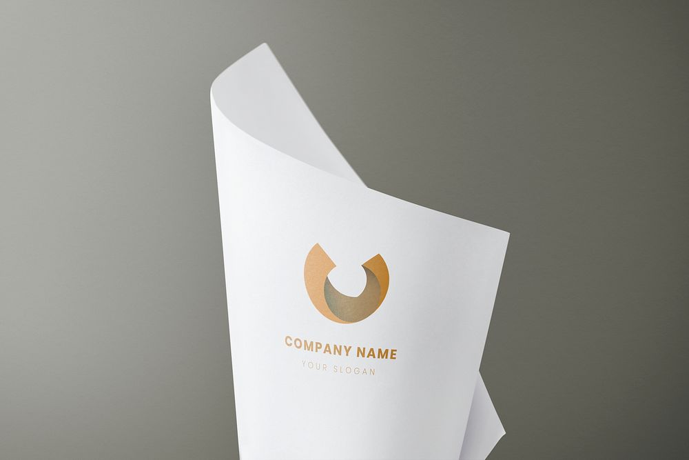 Corporate logo mockup, modern professional psd design on paper