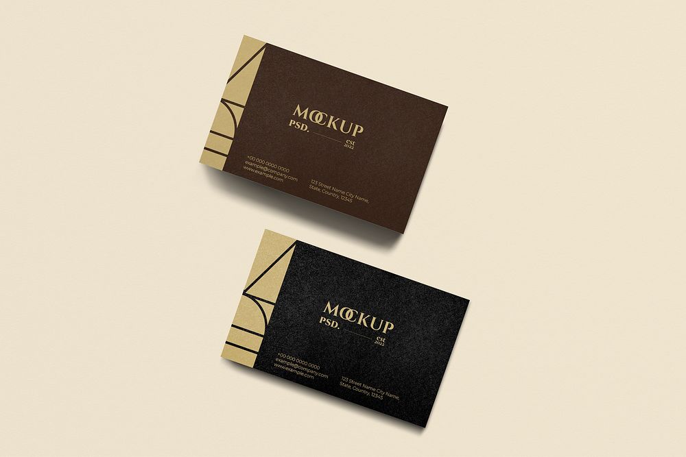 Business card mockup, luxury branding design psd
