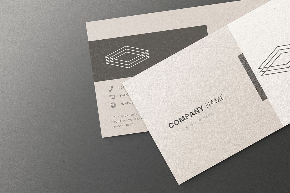 Business card mockup, realistic minimal design psd