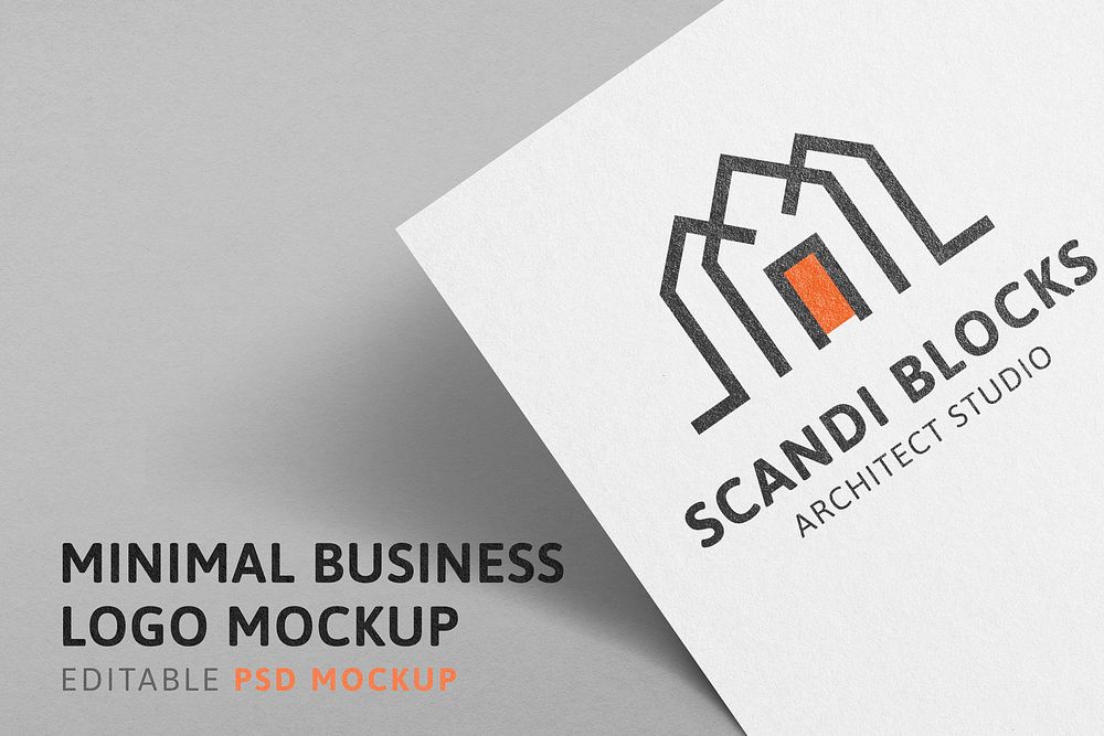 Business logo mockup, minimal professional psd design on paper