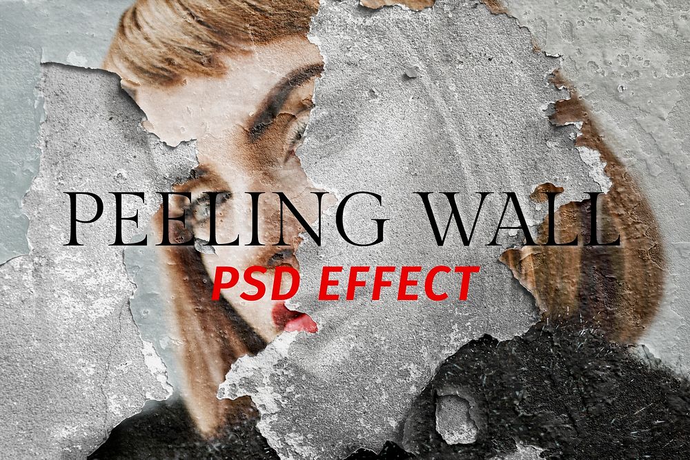 Peeling wall PSD effect photoshop add-on