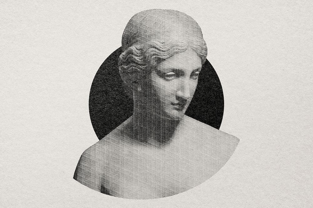 Greek statue in engraving style